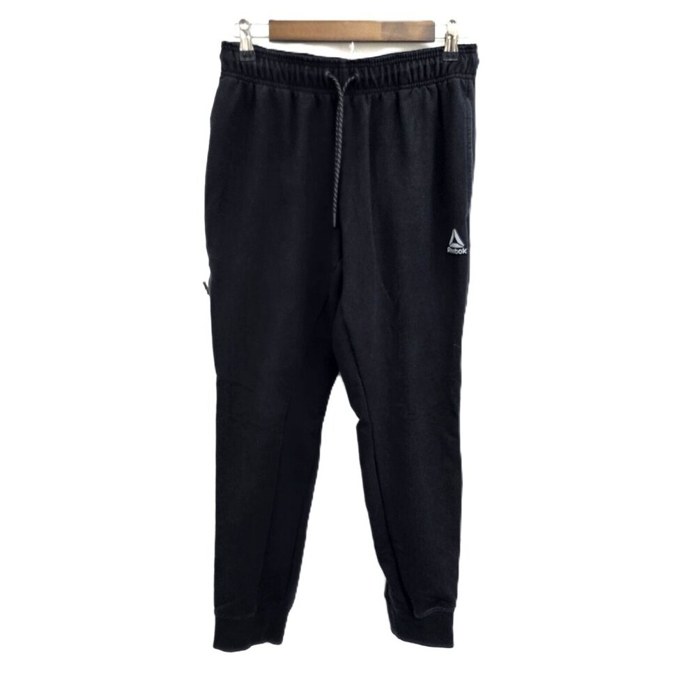 Reebok Mens SkyBox Athletic Jogger Sweat Pants Black Size S Drawstring‎ Waist